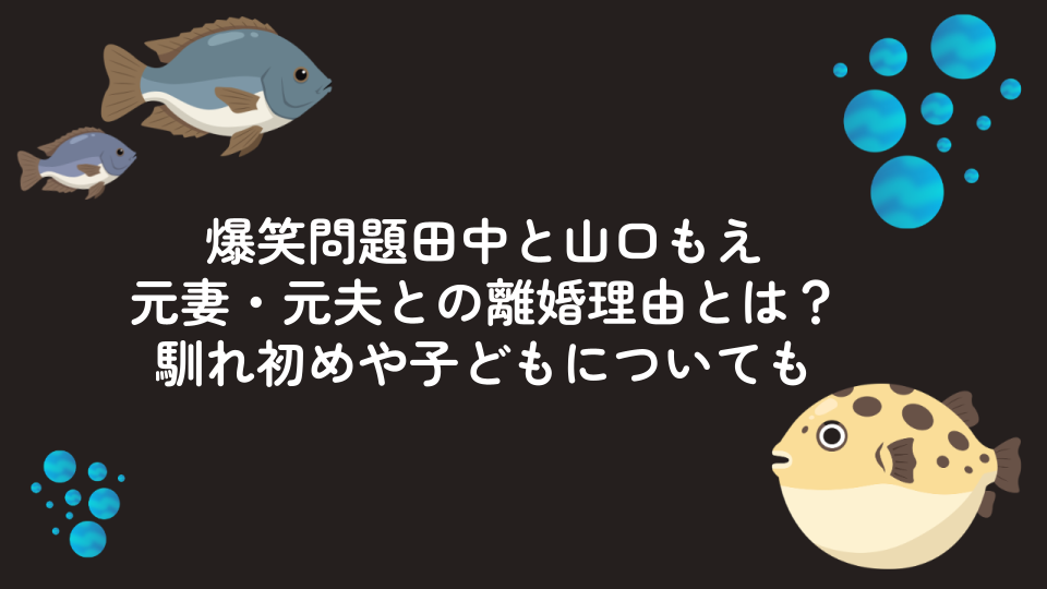 爆笑問題田中と山口もえ｜元妻・元夫との離婚理由とは？馴れ初めや子どもについても